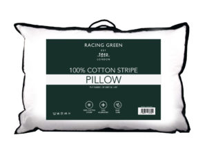 Racing Green 100% cotton stripe pillow